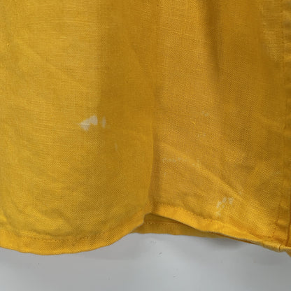 HERMES Mustard Linen Coverall Shirt Top