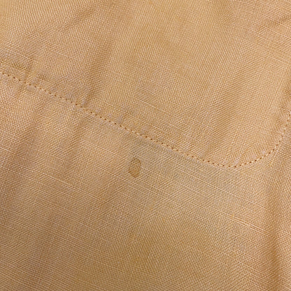 HERMES Mustard Linen Coverall Shirt Top