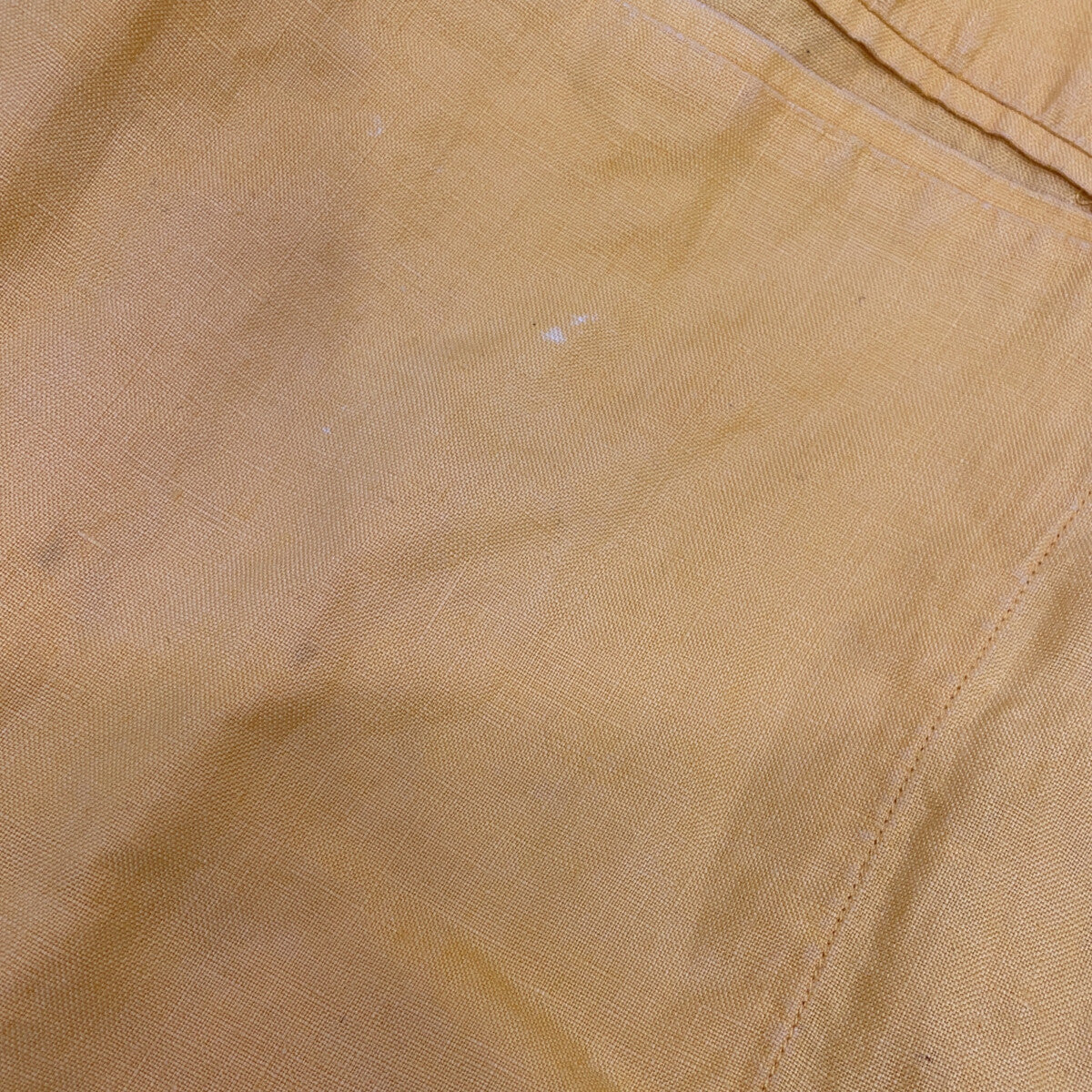 HERMES Mustard Linen Coverall Shirt Top