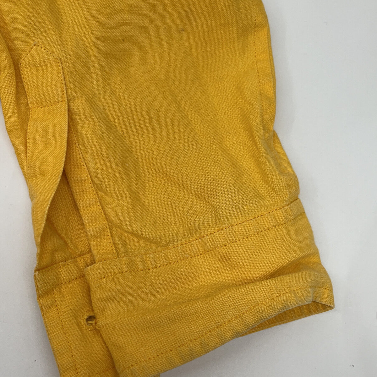 HERMES Mustard Linen Coverall Shirt Top