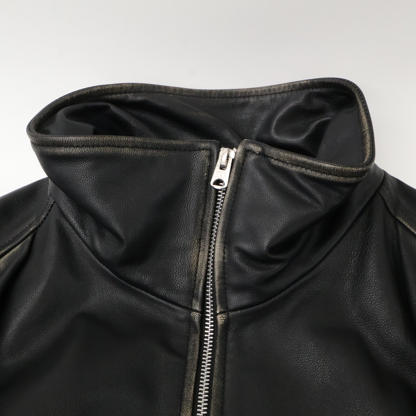 08SIRCUS 08サーカス 【美品】S25AW-OT09 2tone goth leather mid blouson USED加工 レザー ブルゾン ジャケット