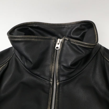 08SIRCUS 08サーカス 【美品】S25AW-OT09 2tone goth leather mid blouson USED加工 レザー ブルゾン ジャケット