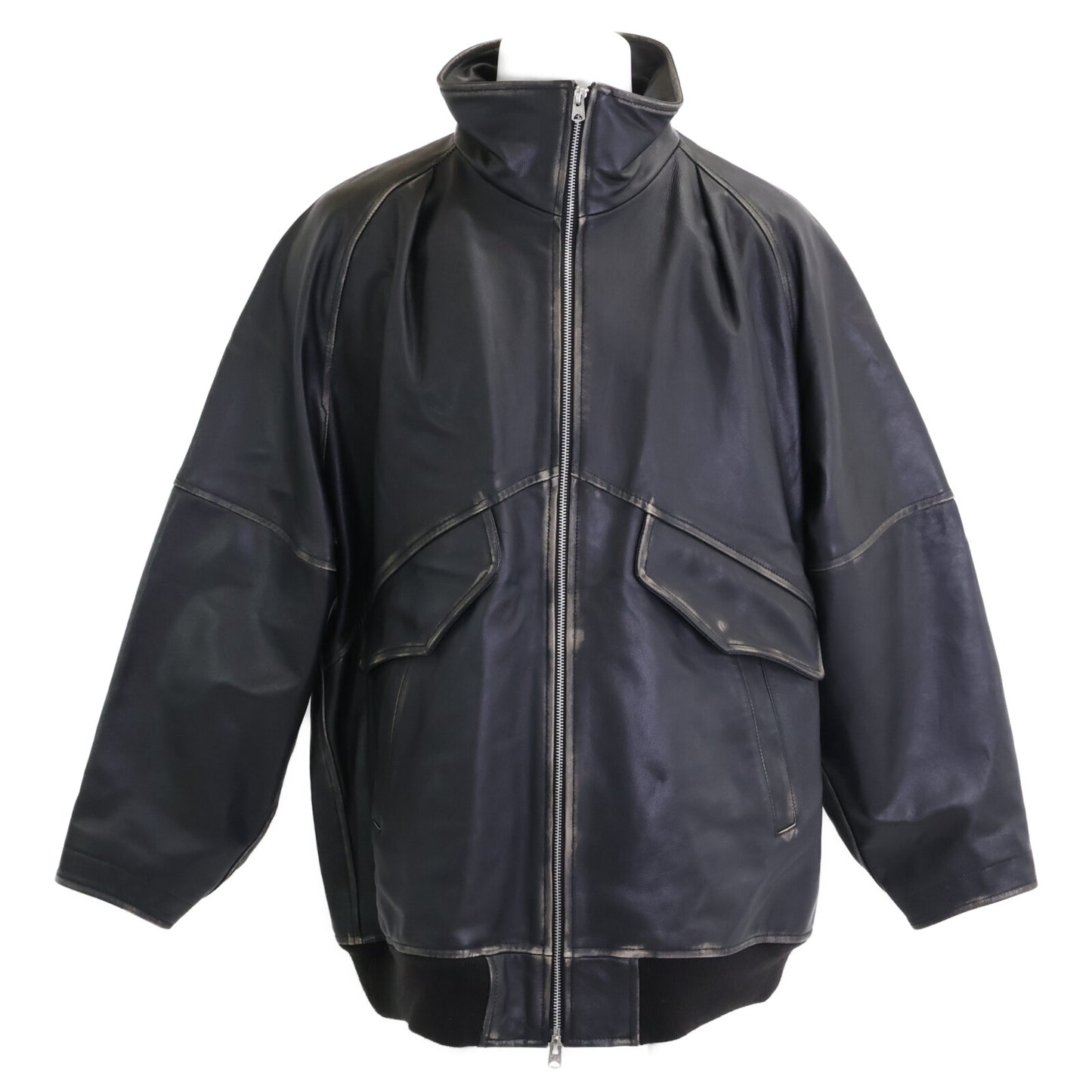 08SIRCUS 08 Circus 【美品】S25AW-OT09 双色哥特风皮革中长款夹克 磨毛处理 皮革夹克 外套