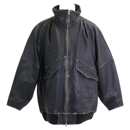 08SIRCUS 08 Circus 【美品】S25AW-OT09 双色哥特风皮革中长款夹克 磨毛处理 皮革夹克 外套