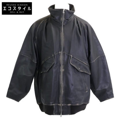 08SIRCUS 08 Circus 【美品】S25AW-OT09 双色哥特风皮革中长款夹克 磨毛处理 皮革夹克 外套
