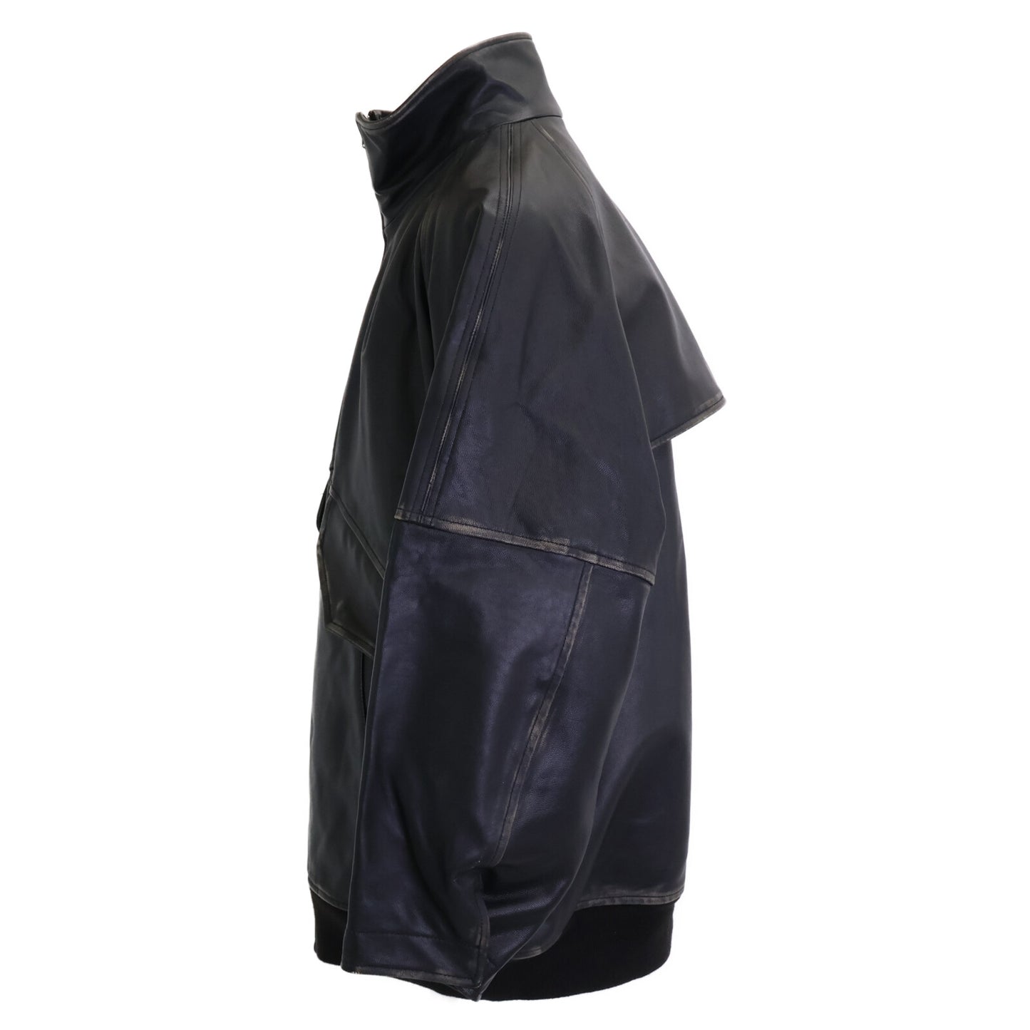 08SIRCUS 08サーカス 【美品】S25AW-OT09 2tone goth leather mid blouson USED加工 レザー ブルゾン ジャケット