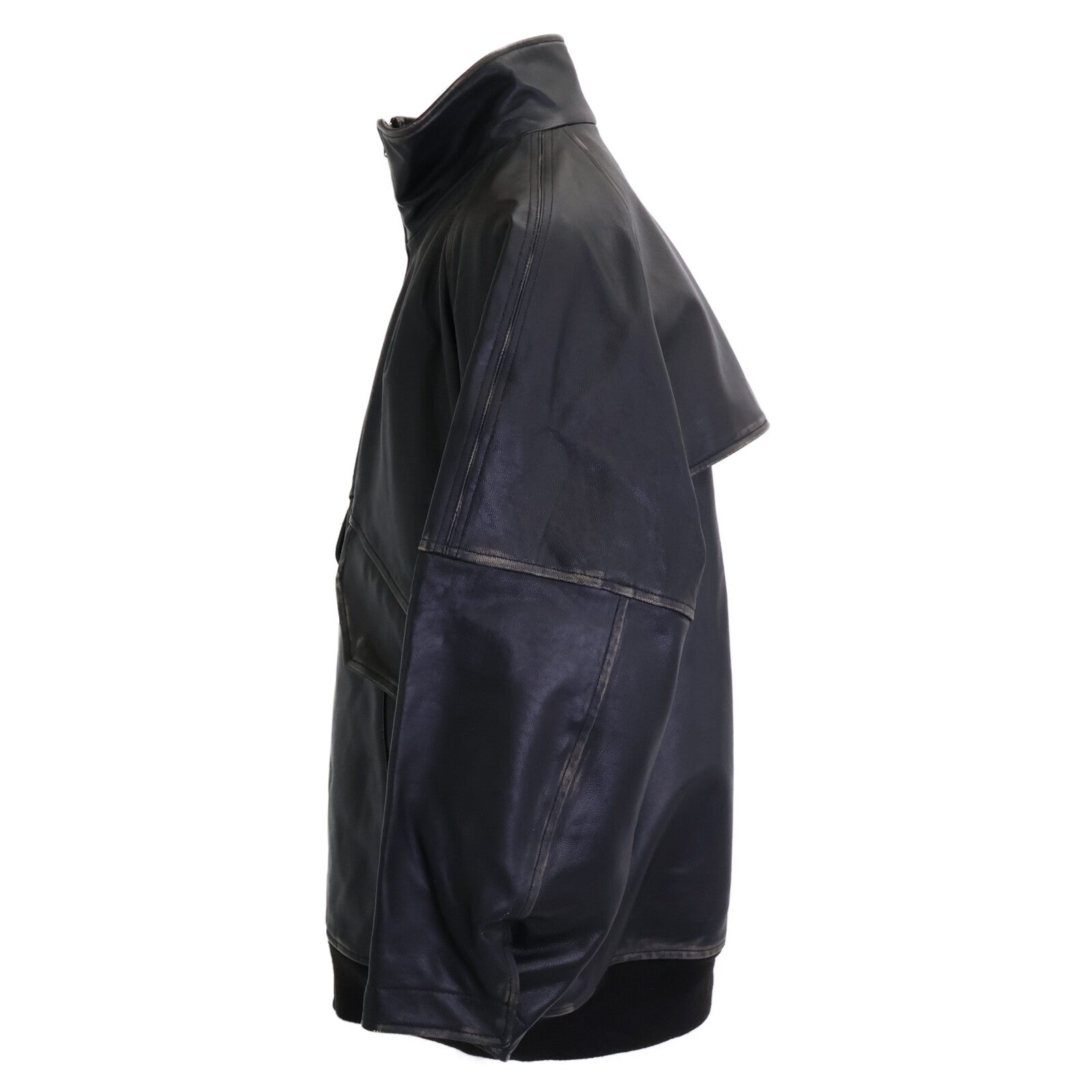 08SIRCUS 08サーカス 【美品】S25AW-OT09 2tone goth leather mid blouson USED加工 レザー ブルゾン ジャケット