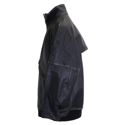 08SIRCUS 08サーカス 【美品】S25AW-OT09 2tone goth leather mid blouson USED加工 レザー ブルゾン ジャケット