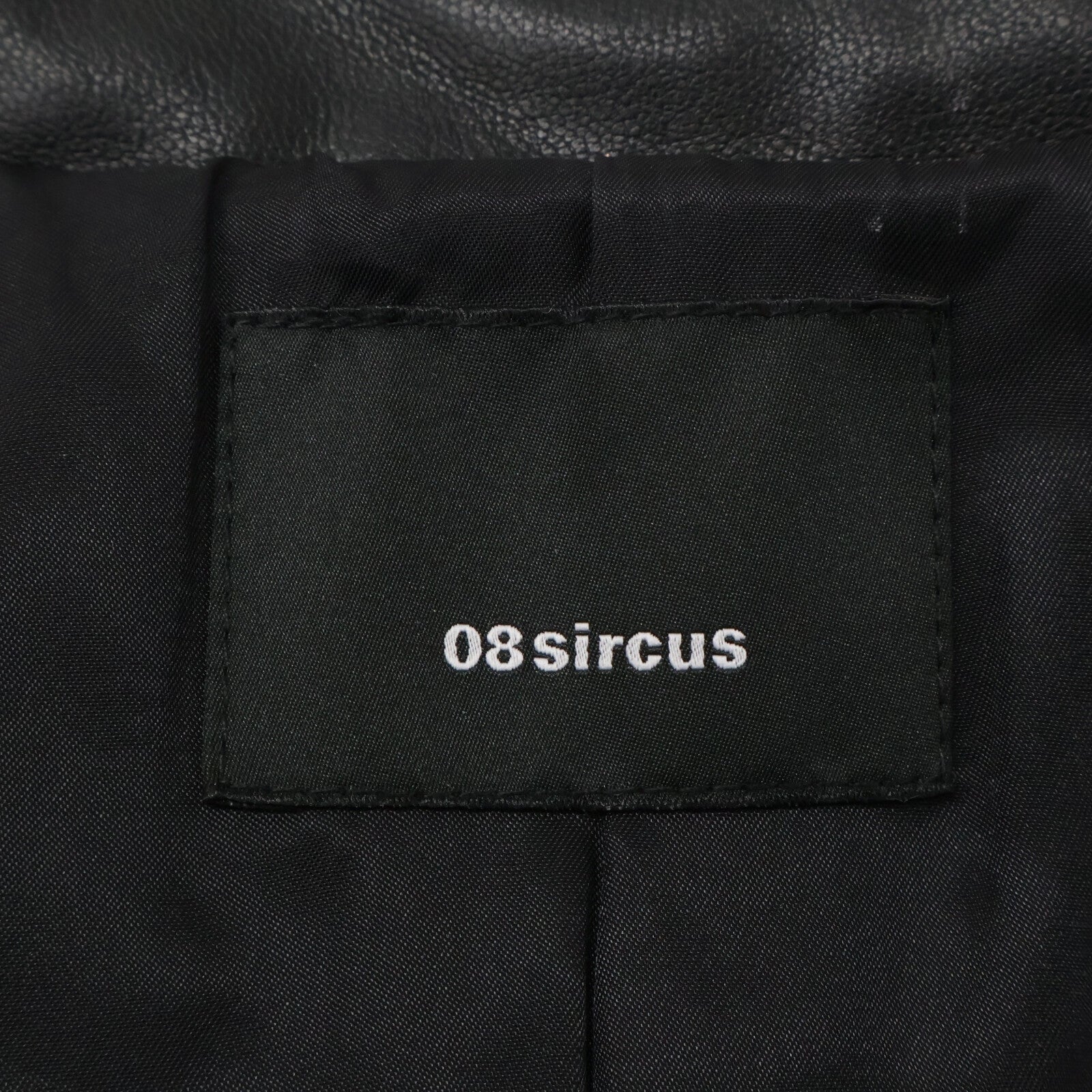 08SIRCUS 08 Circus 【美品】S25AW-OT09 双色哥特风皮革中长款夹克 磨毛处理 皮革夹克 外套