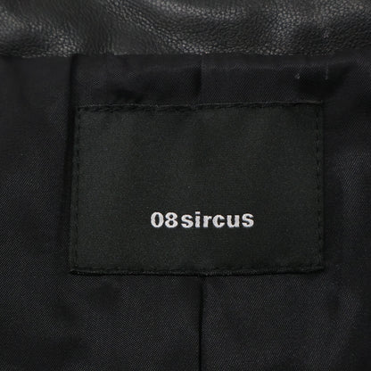 08SIRCUS 08 Circus 【美品】S25AW-OT09 双色哥特风皮革中长款夹克 磨毛处理 皮革夹克 外套