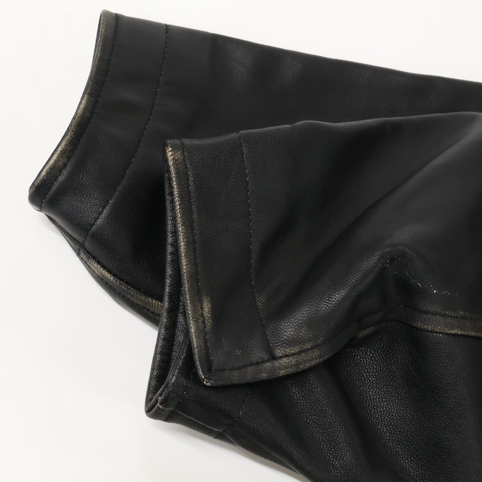 08SIRCUS 08 Circus 【美品】S25AW-OT09 双色哥特风皮革中长款夹克 磨毛处理 皮革夹克 外套