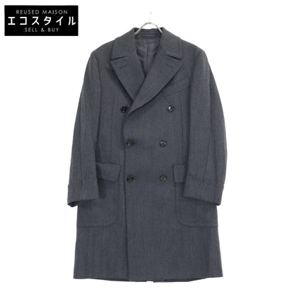 GABRIELE PASINI Charcoal Gray G50300/G5411 Herringbone Wool Flannel Polo Coat