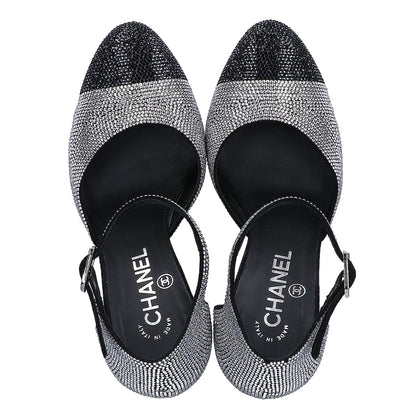 CHANEL シャネル 【美品】ココマーク ラインストーン ヒールサンダル シューズ