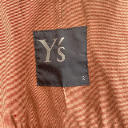 Y's ワイズ ベージュ コットンツイル YI-C01-026 ダブルフェイス ノーカラーコート コート