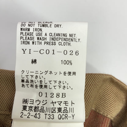 Y's ワイズ ベージュ コットンツイル YI-C01-026 ダブルフェイス ノーカラーコート コート
