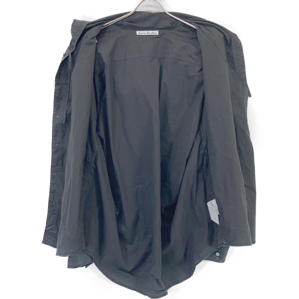 ACNE STUDIOS Black FN-MN-SHIR000861 Garment-Dyed Hoodie Shirt Top