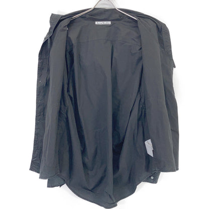 ACNE STUDIOS Black FN-MN-SHIR000861 Garment-Dyed Hoodie Shirt Top