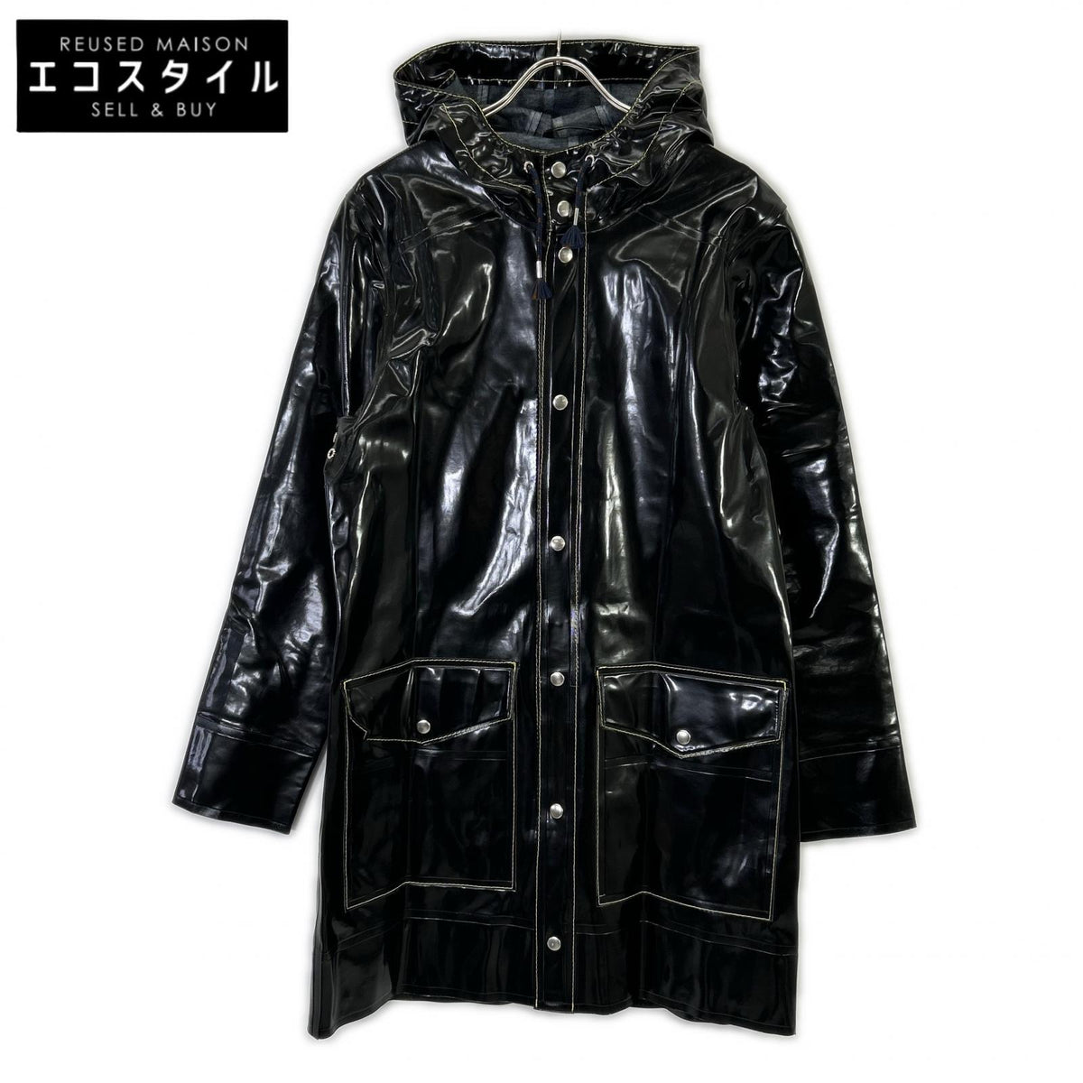 STUTTERHEIM x MARNI Black Patent Raincoat
