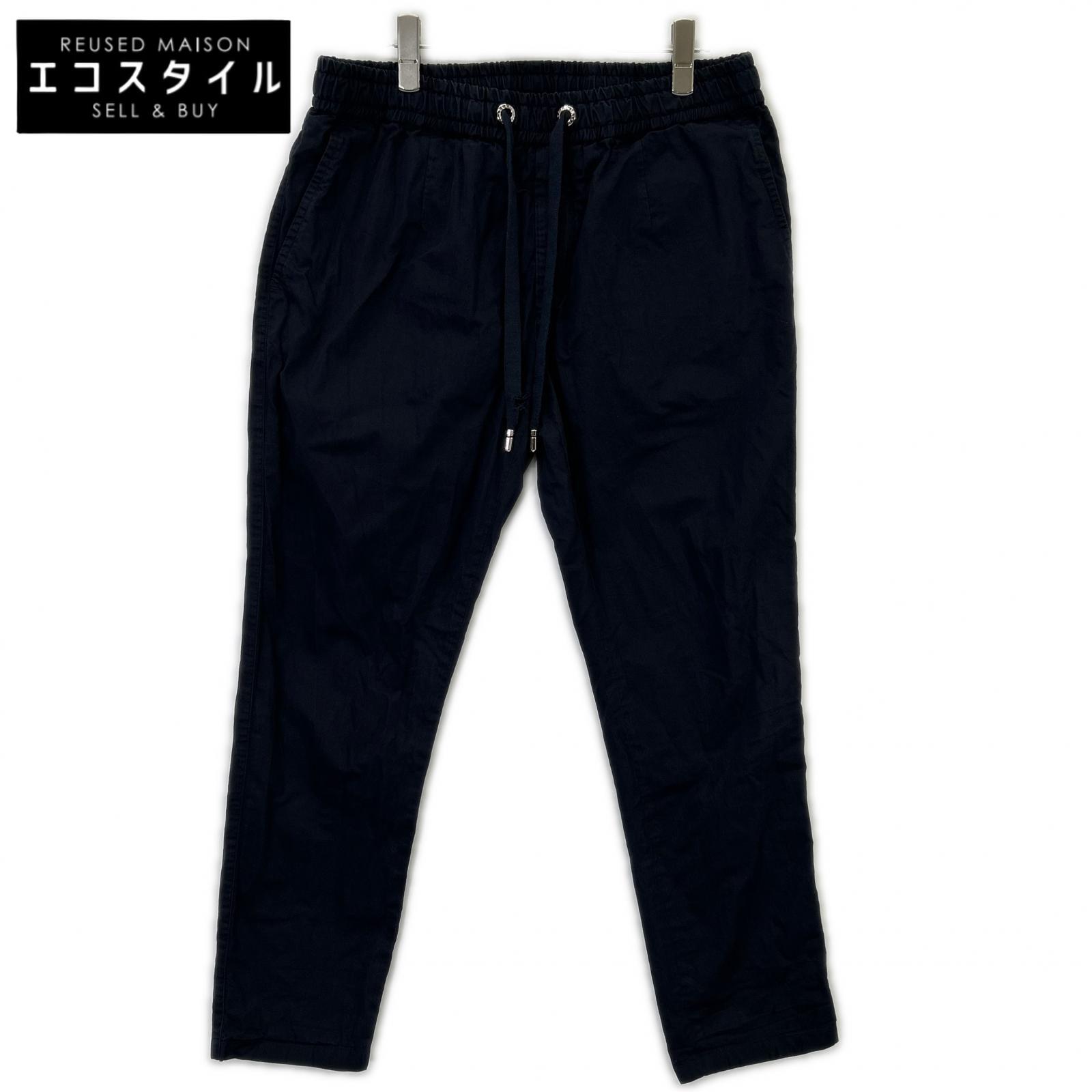 DOLCE&GABBANA ドルチェアンドガッバーナ ネイビー GKP0ET コットンシルク イージーパンツ ボトムス
