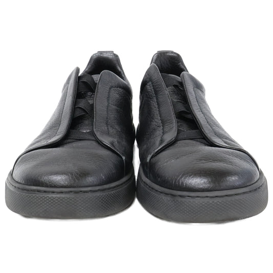 ZEGNA ゼニア ブラック TRIPLE STITCH S46672 レザー スニーカー シューズ