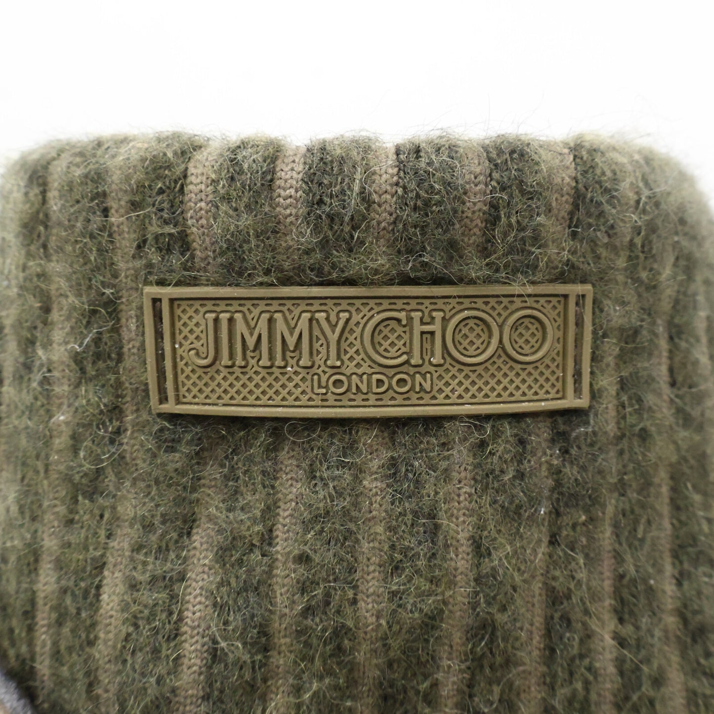 JIMMY CHOO ジミーチュウ カーキ Devin ニットソックス ブーツ シューズ
