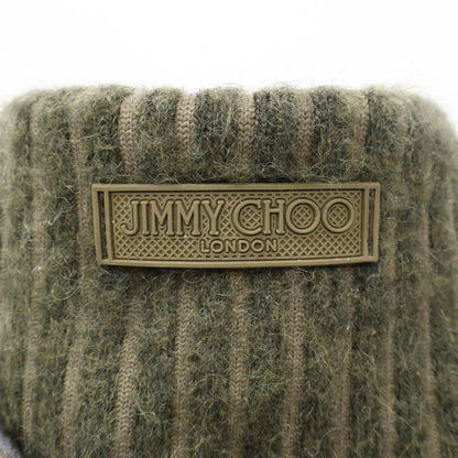 JIMMY CHOO ジミーチュウ カーキ Devin ニットソックス ブーツ シューズ