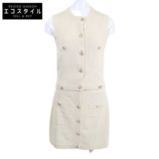 CHANEL 【Domestic genuine product】P72778K10442 Coco Mark Button 100% Cashmere Sleeveless Dress