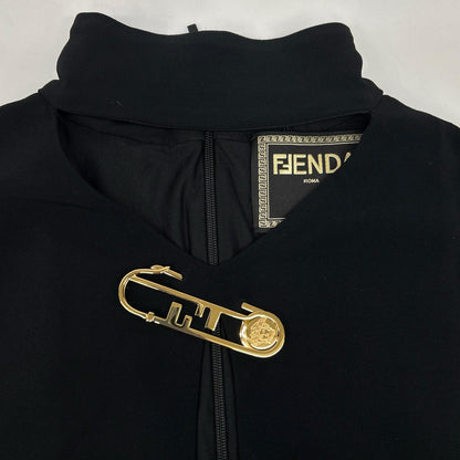 FENDACE 范思哲 黑色 FDB762 带胸针 无袖连衣裙 连衣裙