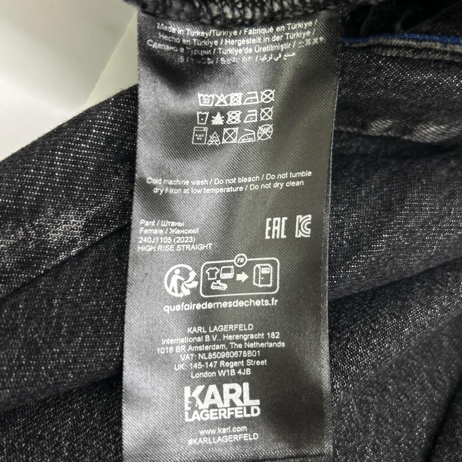 KARL LAGERFELD カール ラガーフェルド ブラック 240J1105 ベイカータイプ ストレートデニム ボトムス