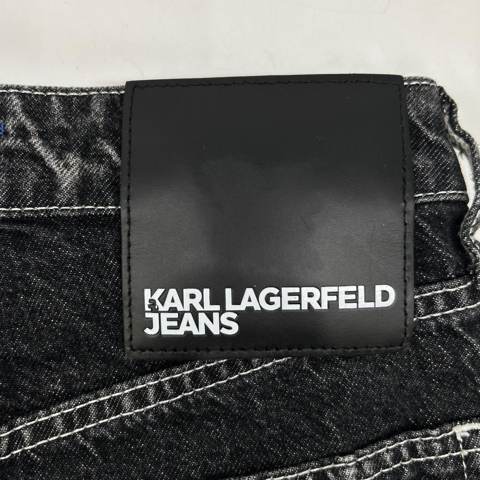 KARL LAGERFELD カール ラガーフェルド ブラック 240J1105 ベイカータイプ ストレートデニム ボトムス