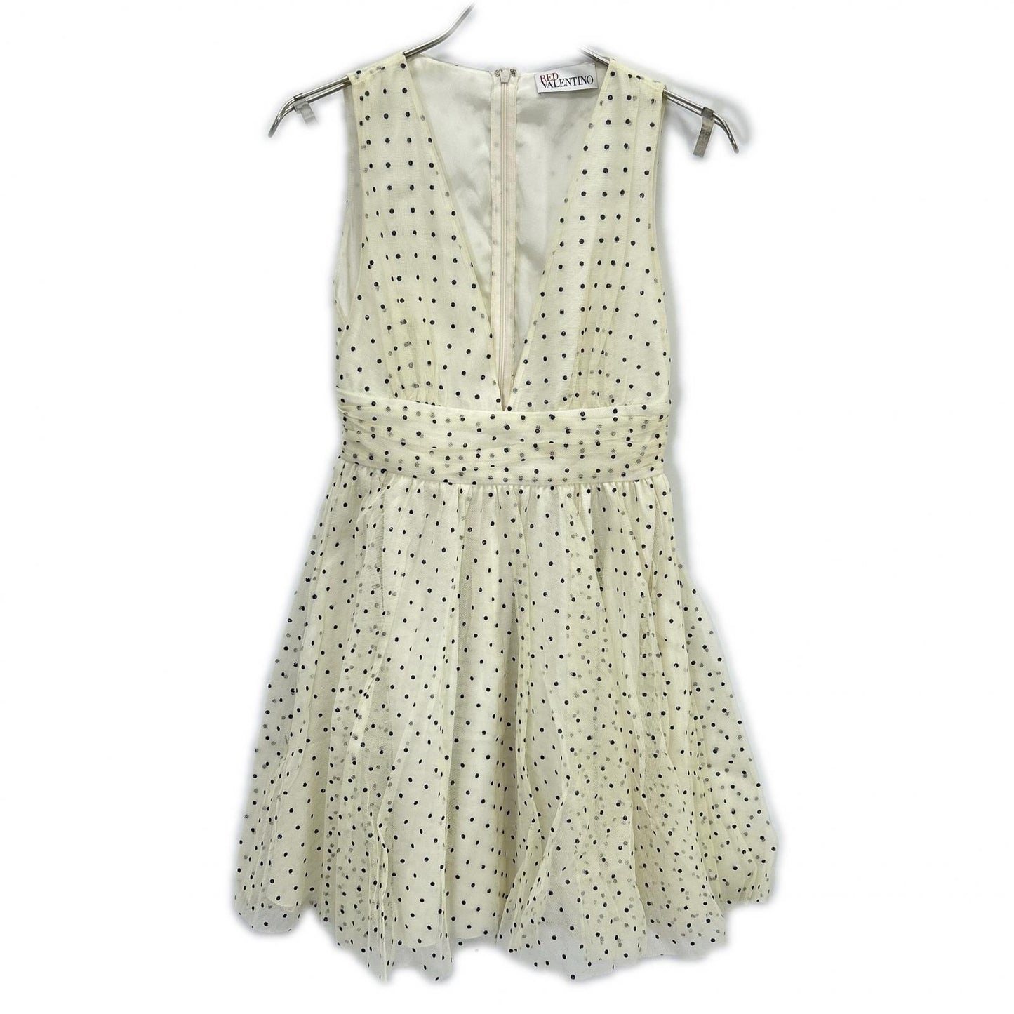 RED VALENTINO Ivory 1R3VAEZ56J3 Polka Dot Tulle Dress