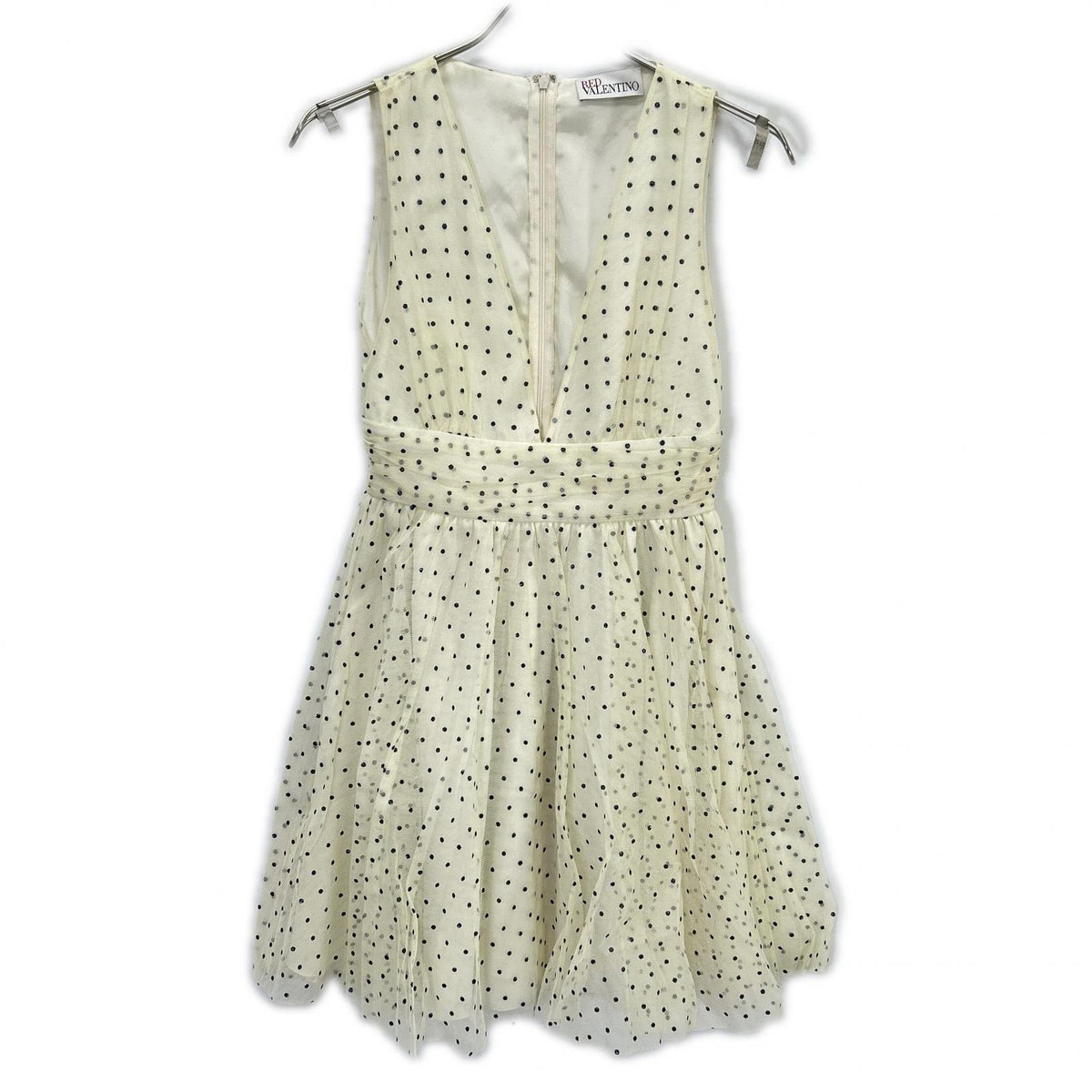 RED VALENTINO Ivory 1R3VAEZ56J3 Polka Dot Tulle Dress