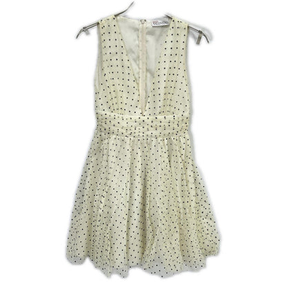 RED VALENTINO Ivory 1R3VAEZ56J3 Polka Dot Tulle Dress