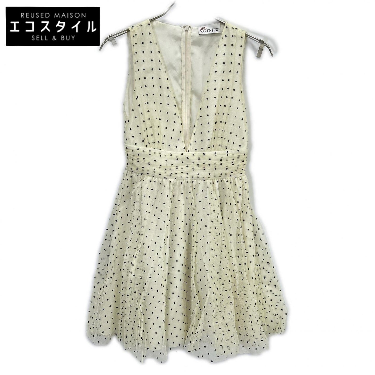 RED VALENTINO レッドヴァレンチノ アイボリー 1R3VAEZ56J3 ドット柄 チュールドレスワンピース ワンピース