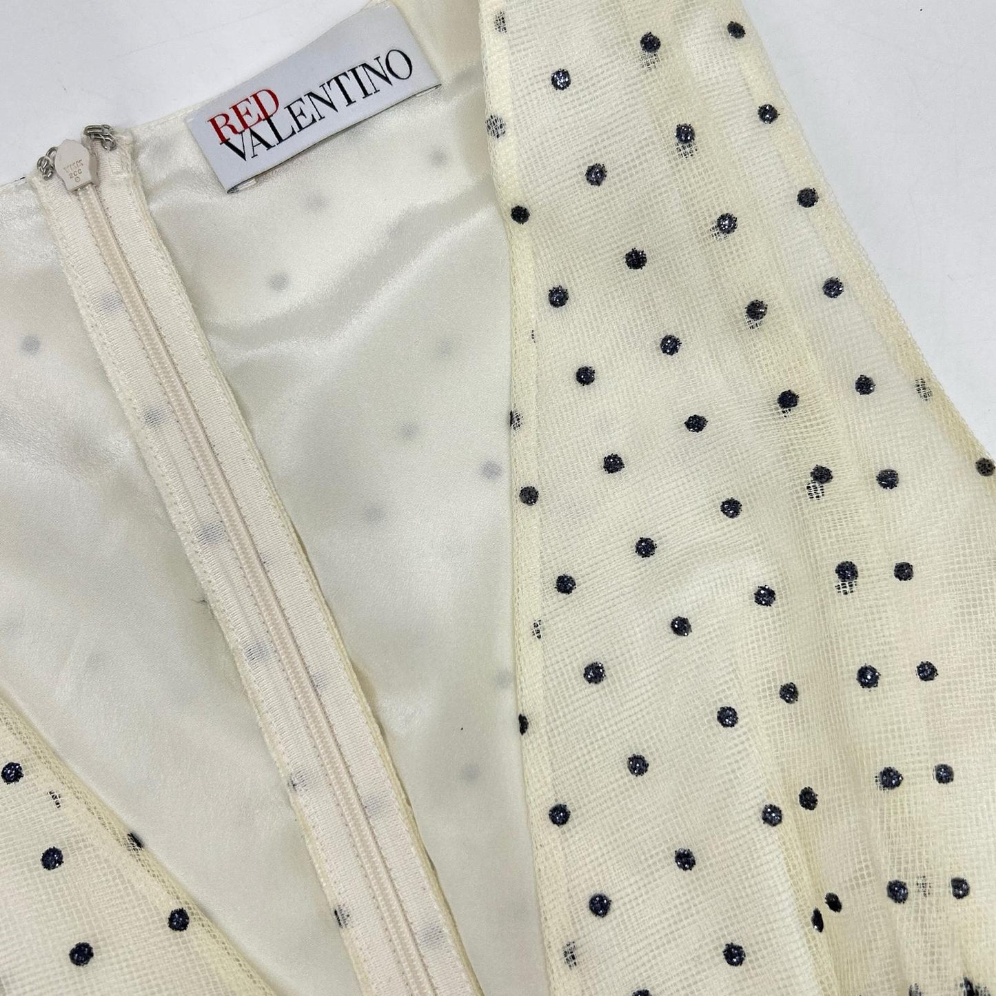 RED VALENTINO Ivory 1R3VAEZ56J3 Polka Dot Tulle Dress