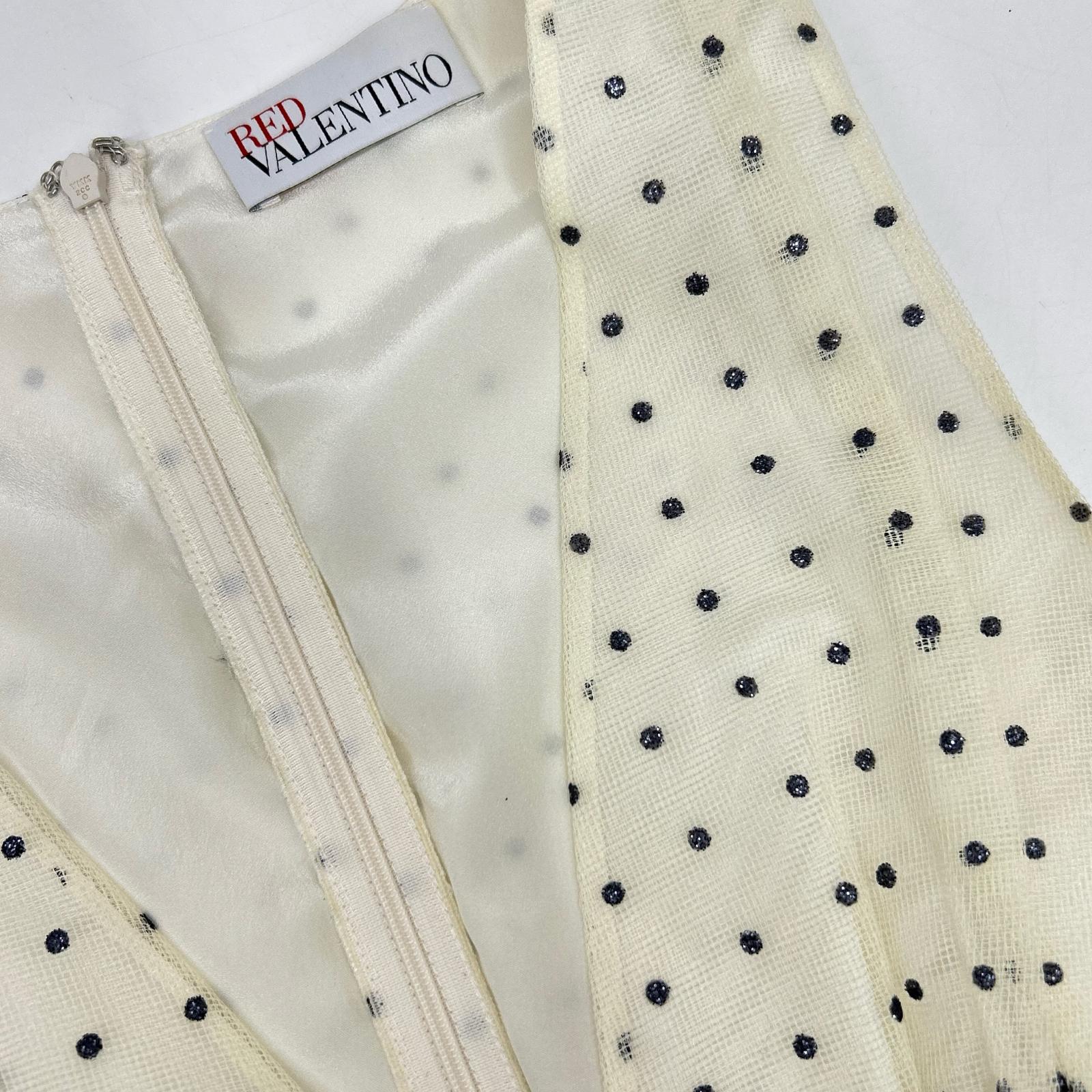 RED VALENTINO Ivory 1R3VAEZ56J3 Polka Dot Tulle Dress