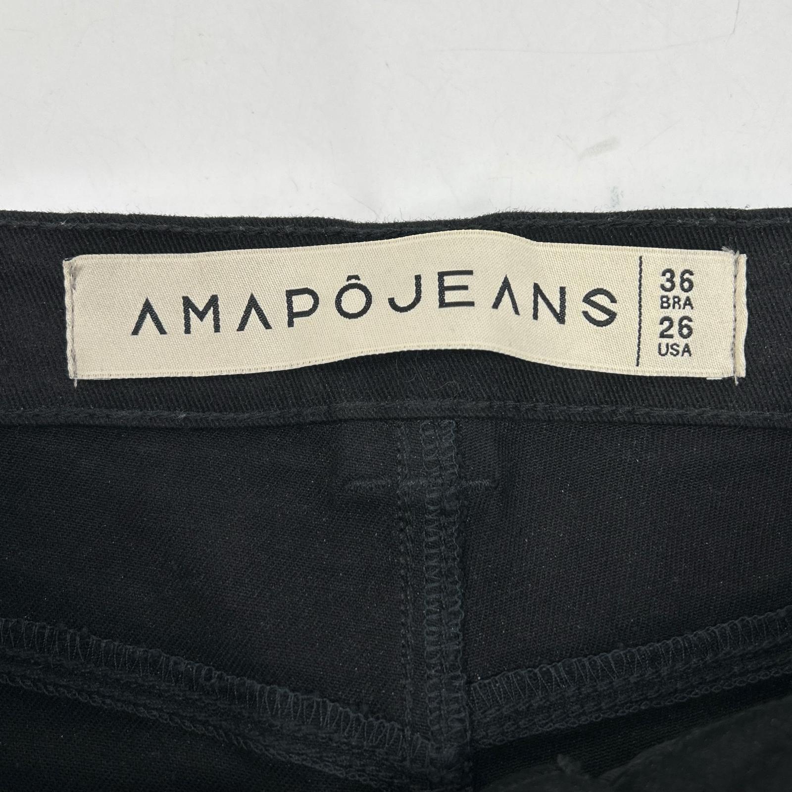 AMAPO アマポ ブラック コットン フレアパンツ ボトムス