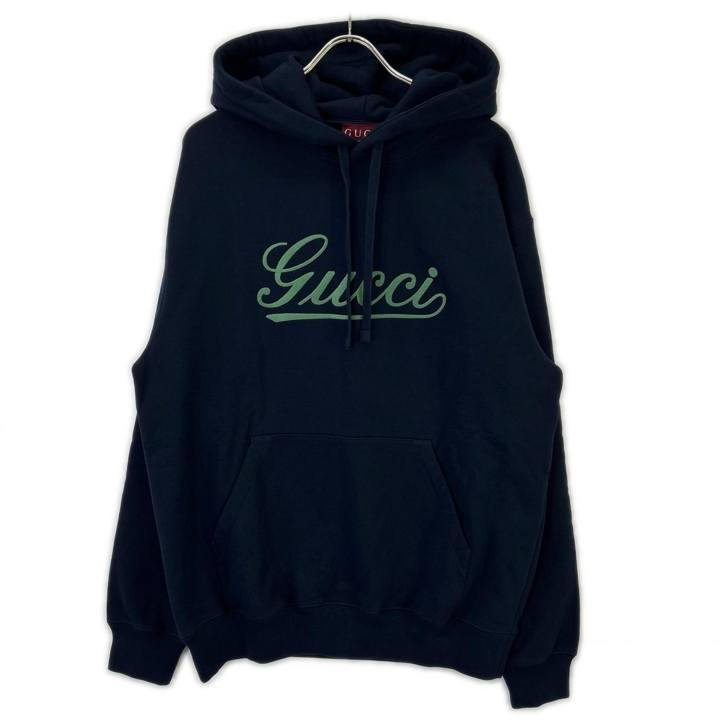GUCCI 古驰 海军蓝 788771 Script徽标运动连帽衫 上衣