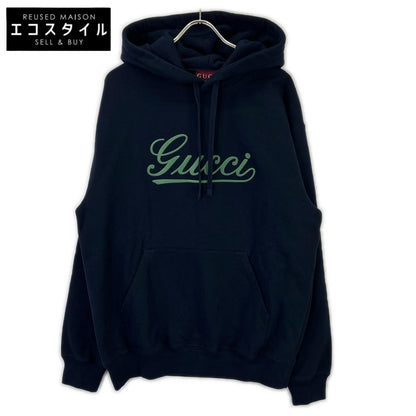GUCCI 古驰 海军蓝 788771 Script徽标运动连帽衫 上衣