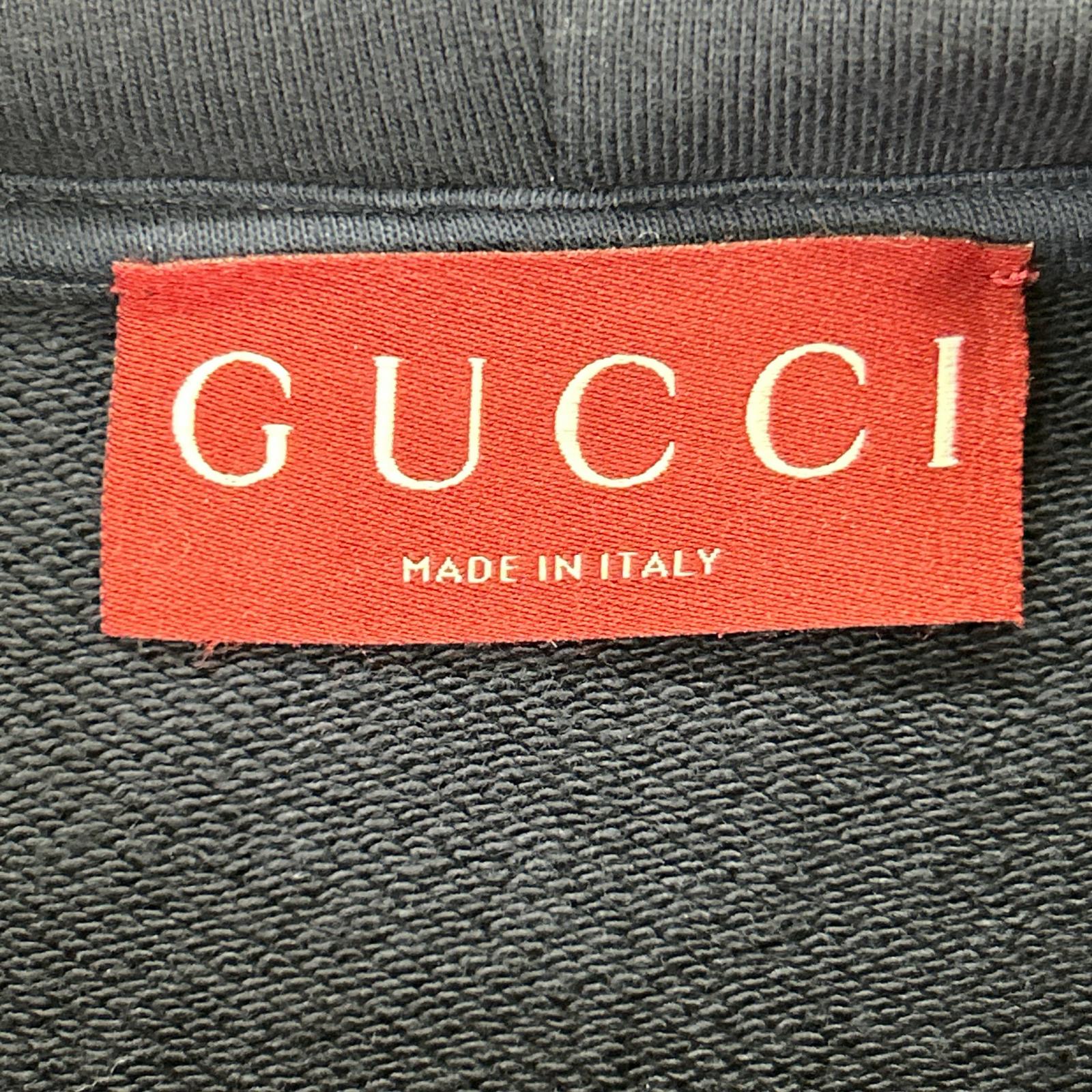 GUCCI 古驰 海军蓝 788771 Script徽标运动连帽衫 上衣