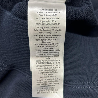 GUCCI 古驰 海军蓝 788771 Script徽标运动连帽衫 上衣