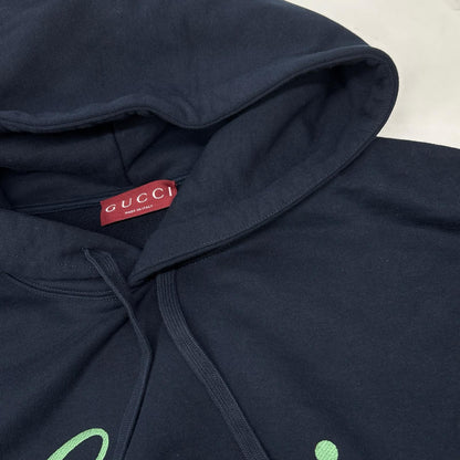 GUCCI 古驰 海军蓝 788771 Script徽标运动连帽衫 上衣