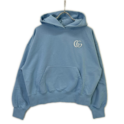 GUCCI Blue 787274 GG Logo Sweat Hoodie Top