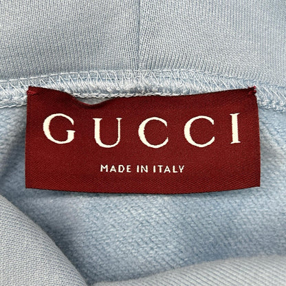 GUCCI Blue 787274 GG Logo Sweat Hoodie Top