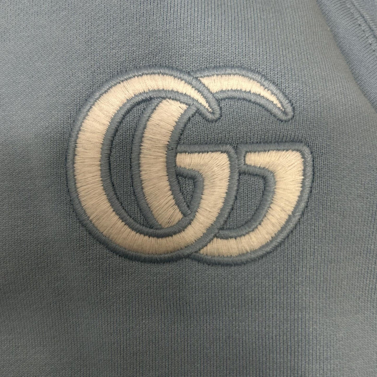 GUCCI Blue 787274 GG Logo Sweat Hoodie Top
