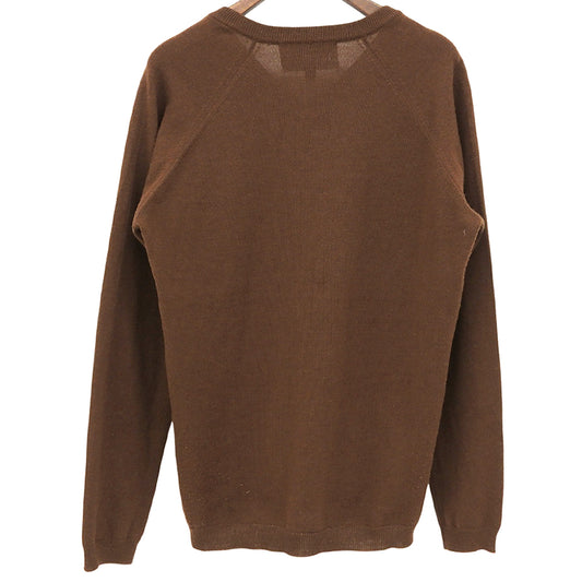 ×FRED PERRY Like-New V-Neck High-Gauge Knit Top Men's Brown S Tops S Men's