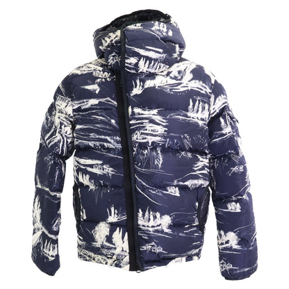 MONCLER モンクレール NEUVIC 総柄 斜めジップ フーディダウンジャケット ジャケット