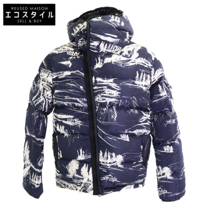 MONCLER モンクレール NEUVIC 総柄 斜めジップ フーディダウンジャケット ジャケット