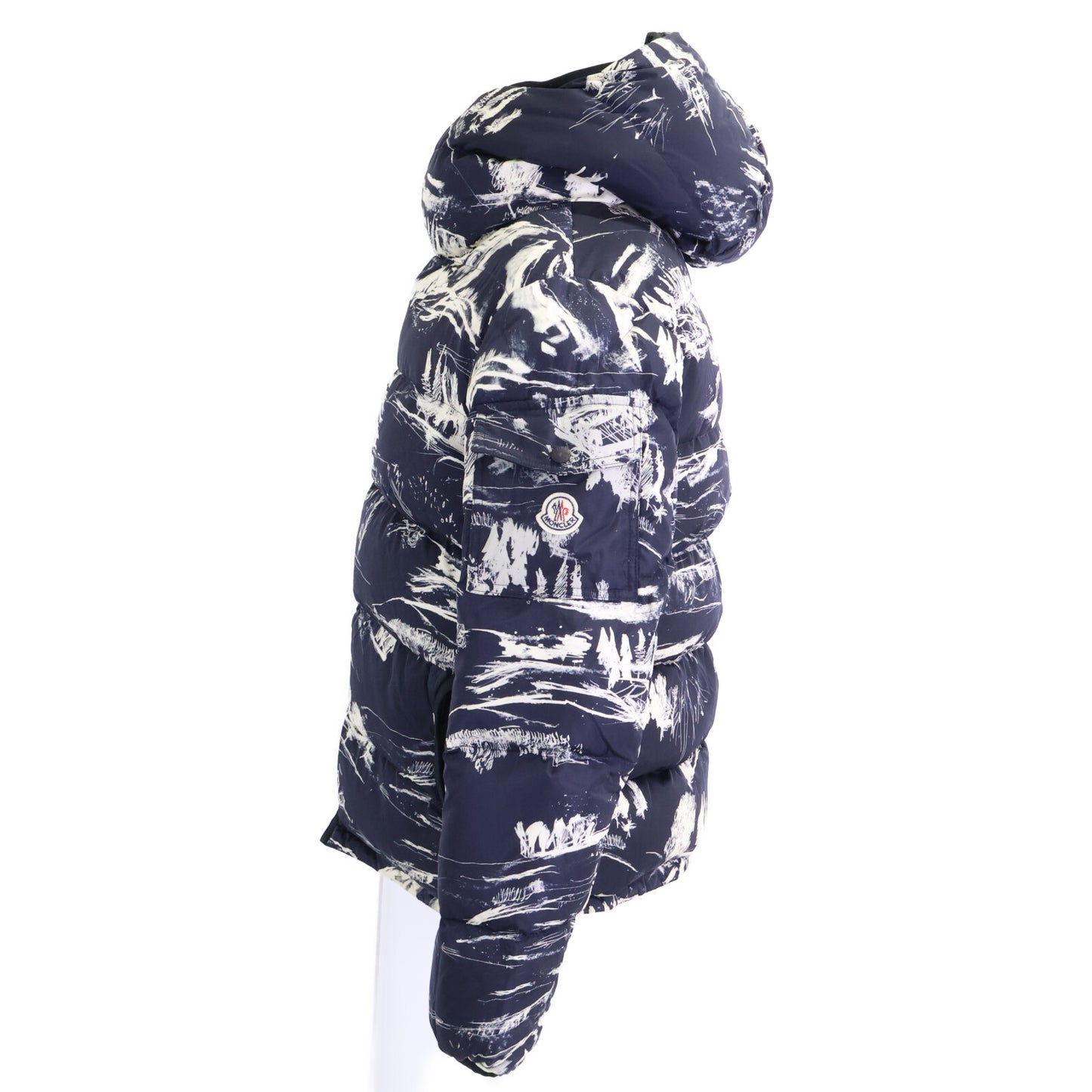 MONCLER モンクレール NEUVIC 総柄 斜めジップ フーディダウンジャケット ジャケット