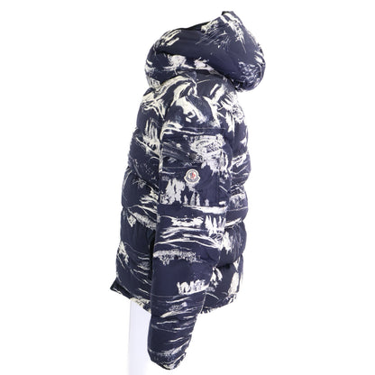 MONCLER モンクレール NEUVIC 総柄 斜めジップ フーディダウンジャケット ジャケット
